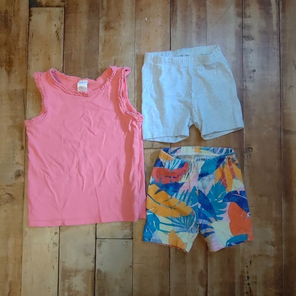 Old Navy 2T bike shorts H&M tank top coral gray summer bundle beach vacation
